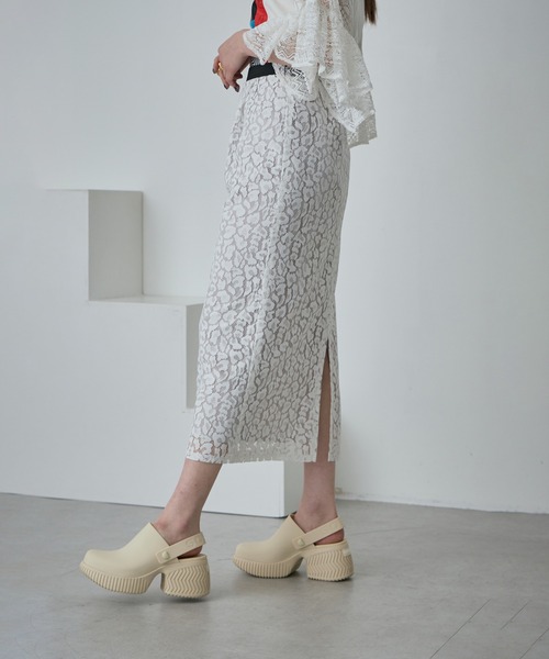 ROSE BUD（ローズバッド）の「レオパードレーススカート（スカート・レディース・ブラック/ホワイト・ONE SIZE）」の7枚目の写真