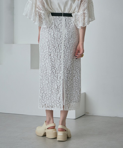 ROSE BUD（ローズバッド）の「レオパードレーススカート（スカート・レディース・ブラック/ホワイト・ONE SIZE）」の8枚目の写真