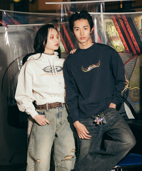 FREAK'S STORE(フリークスストア)の「PIKO × FREAK'S STORE/ピコ 別注 メッシュロゴフーディー(パーカー・レディース・チャコール/ナチュラル/ブルー・フリ-)」の5枚目の写真