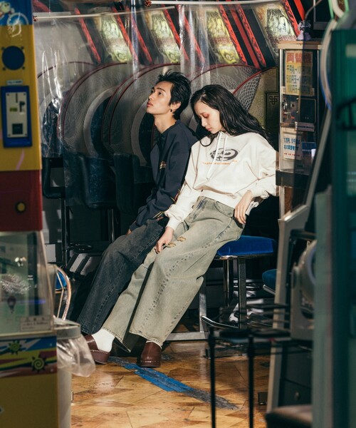 FREAK'S STORE(フリークスストア)の「PIKO × FREAK'S STORE/ピコ 別注 メッシュロゴフーディー(パーカー・レディース・チャコール/ナチュラル/ブルー・フリ-)」の6枚目の写真