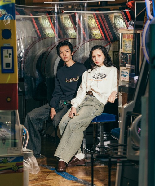 FREAK'S STORE(フリークスストア)の「PIKO × FREAK'S STORE/ピコ 別注 メッシュロゴフーディー(パーカー・レディース・チャコール/ナチュラル/ブルー・フリ-)」の7枚目の写真