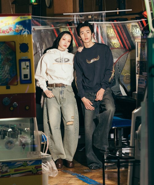 FREAK'S STORE(フリークスストア)の「PIKO × FREAK'S STORE/ピコ 別注 メッシュロゴフーディー(パーカー・レディース・チャコール/ナチュラル/ブルー・フリ-)」の8枚目の写真
