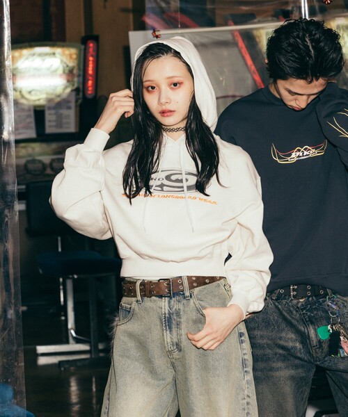 FREAK'S STORE(フリークスストア)の「PIKO × FREAK'S STORE/ピコ 別注 メッシュロゴフーディー(パーカー・レディース・チャコール/ナチュラル/ブルー・フリ-)」の11枚目の写真