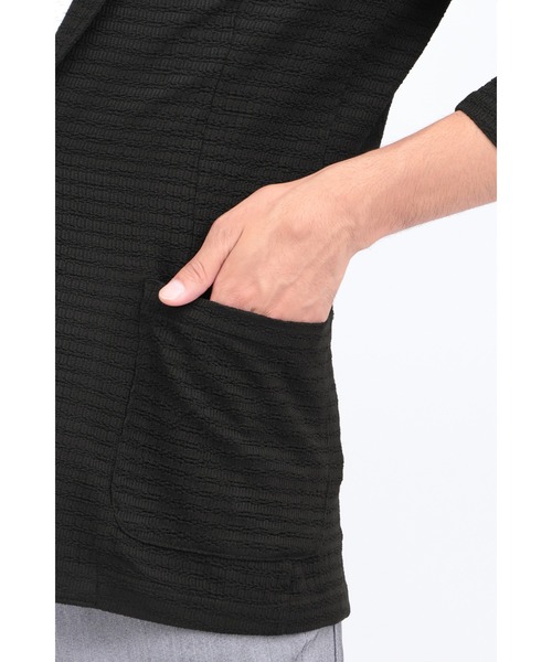 HIGH STREET∴4WAYエアリーバーク柄リンクス7分袖ジャケット