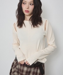 ENVYM | カットアウトリブトップス(Tシャツ/カットソー)