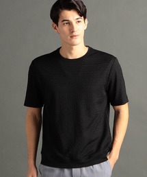 グラフィックジャカード クルーネックニットTシャツ