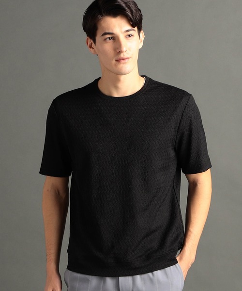 MONSIEUR NICOLE（ムッシュニコル）の「グラフィックジャカード クルーネックニットTシャツ（ニット/セーター・メンズ・ホワイト/ブラック/グリーン・MEDIUM/LARGE/X-LARGE）」の3枚目の写真