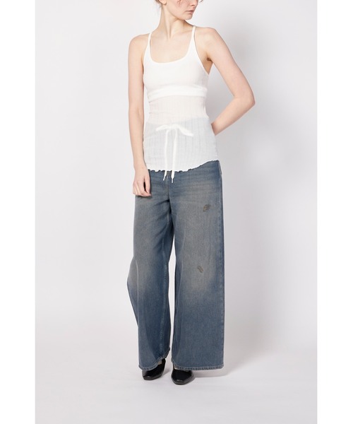 HAKUJI(ハクジ)の「HAKUJI WIDE RIB BRA TANKTOP(タンクトップ・レディース・ホワイト/ブラック・FREE)」の10枚目の写真