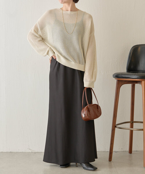 Jena espace merveilleux（ジェナ　エスパスメルヴェイユ）の「【ぴらこ企画カラー登場】スパンコールメッシュニット（ニット/セーター・レディース・アイボリー/ブルー/ネイビー/グレー・FREE）」の5枚目の写真