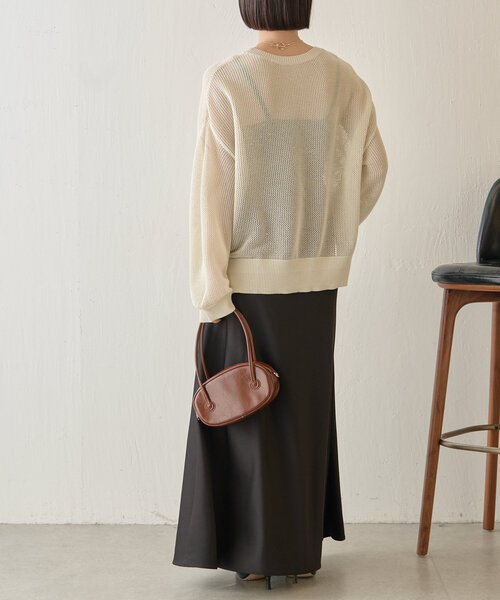 Jena espace merveilleux（ジェナ　エスパスメルヴェイユ）の「【ぴらこ企画カラー登場】スパンコールメッシュニット（ニット/セーター・レディース・アイボリー/ブルー/ネイビー/グレー・FREE）」の8枚目の写真