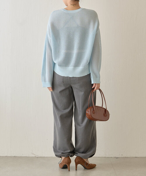 Jena espace merveilleux（ジェナ　エスパスメルヴェイユ）の「【ぴらこ企画カラー登場】スパンコールメッシュニット（ニット/セーター・レディース・アイボリー/ブルー/ネイビー/グレー・FREE）」の14枚目の写真