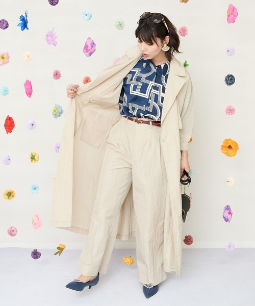 JETSET SOLO PLUS (ジェットセットソロプラス)の「【JETSET SOLO PLUS】グロッシータフタトレンチコート(トレンチコート・レディース・イエロー/ベージュ/グレイッシュブルー・FREE)」の11枚目の写真