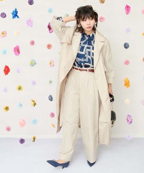 JETSET SOLO PLUS (ジェットセットソロプラス)の「【JETSET SOLO PLUS】グロッシータフタトレンチコート(トレンチコート・レディース・イエロー/ベージュ/グレイッシュブルー・FREE)」の16枚目の写真