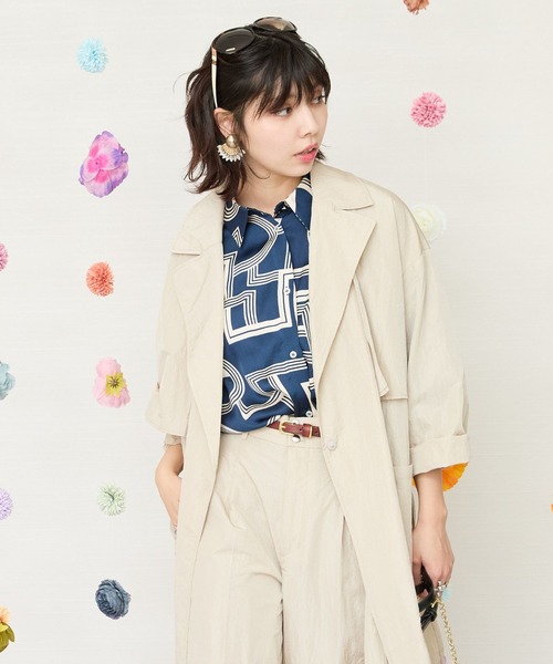 JETSET SOLO PLUS (ジェットセットソロプラス)の「【JETSET SOLO PLUS】グロッシータフタトレンチコート(トレンチコート・レディース・イエロー/ベージュ/グレイッシュブルー・FREE)」の22枚目の写真