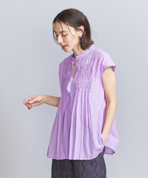 セール】【WEB限定】ピンタック フレンチスリーブブラウス