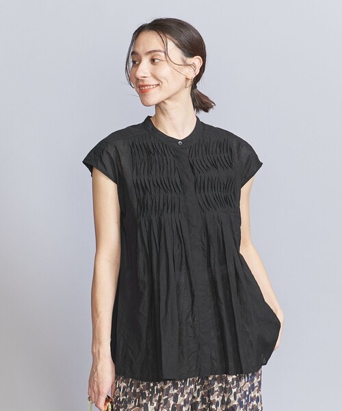 BEAUTY&YOUTH UNITED ARROWS(ビューティーアンドユースユナイテッドアローズ)の「【WEB限定】ピンタック フレンチスリーブブラウス -ウォッシャブル-(シャツ/ブラウス・レディース・ダークブラウン/ブラック/ホワイト/ライラック・FREE)」の11枚目の写真