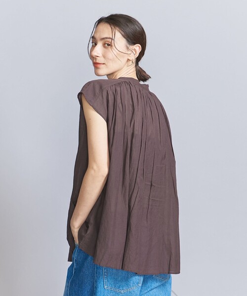 BEAUTY&YOUTH UNITED ARROWS(ビューティーアンドユースユナイテッドアローズ)の「【WEB限定】ピンタック フレンチスリーブブラウス -ウォッシャブル-(シャツ/ブラウス・レディース・ダークブラウン/ブラック/ホワイト/ライラック・FREE)」の16枚目の写真