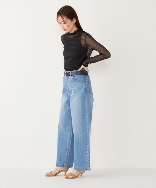 SHIPS Colors(シップス カラーズ)の「SHIPS Colors:〈手洗い可能〉シアー クレープ ハイネック インナー(Tシャツ/カットソー・レディース・ゴールド/ブラック・ONE SIZE)」の14枚目の写真