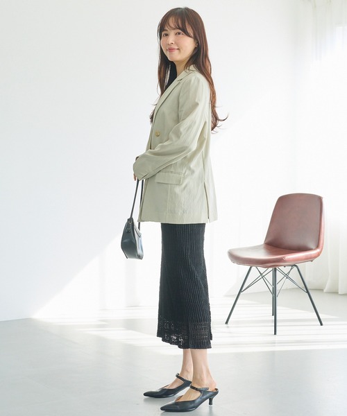 LAVEANGE(ラビアンジェ)の「【洗える】レースプリーツナロースカート|上品レース/美シルエット/ON/OFF着回し/ストレッチ素材/ウエストゴム(スカート・レディース・ブラック/アイボリー・M/LL/3L/4L/5L)」の10枚目の写真