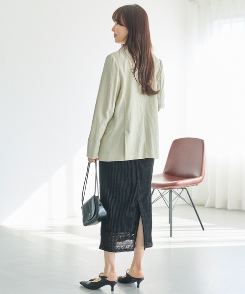 LAVEANGE(ラビアンジェ)の「【洗える】レースプリーツナロースカート|上品レース/美シルエット/ON/OFF着回し/ストレッチ素材/ウエストゴム(スカート・レディース・ブラック/アイボリー・M/LL/3L/4L/5L)」の9枚目の写真