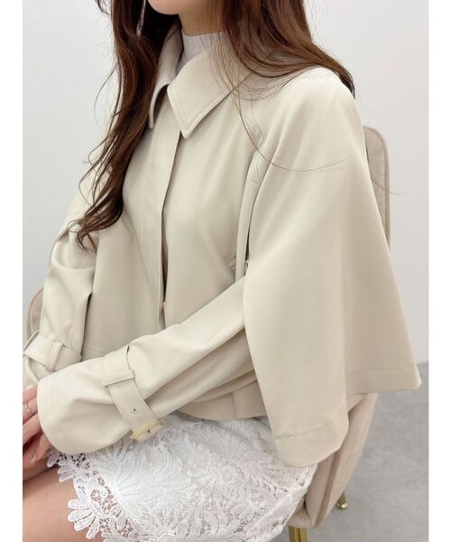 MERCURYDUO（マーキュリーデュオ）の「マントショートトレンチコート（トレンチコート・レディース・ピンク/ベージュ・SMALL/MEDIUM）」の7枚目の写真