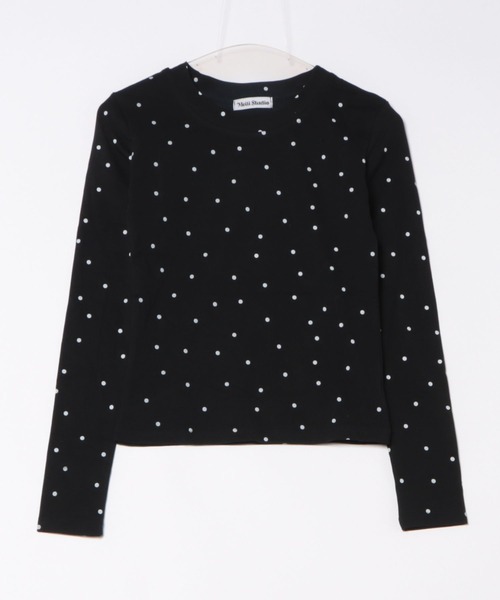 WEGO（ウィゴー）の「WEGO/長袖【水玉】ドット柄タイトトップス/ロンT（Tシャツ/カットソー・レディース・ホワイト/ブラック/グレー・MEDIUM/SMALL）」の15枚目の写真