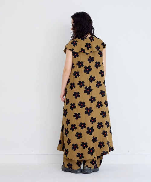 MARKEY'S（マーキーズ）の「総柄ビッグカラーワンピース/おとな（ワンピース・レディース・ベージュ/ライトグリーン・160cm）」の13枚目の写真