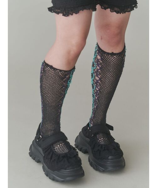 merry jenny（メリージェニー）の「frill back strap sandal sneakers（サンダル・レディース・ブラック/オフホワイト・MEDIUM/LARGE）」の20枚目の写真