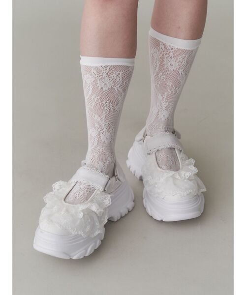 メリージェニー　frill back strap sandal sneakers メリージェニー merry jenny frill back strap sandal sneakers