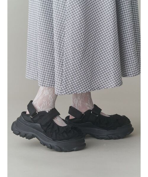 靴 frill back strap sandal sneakers セール】frill back strap sandal sneakers（サンダル）｜merry