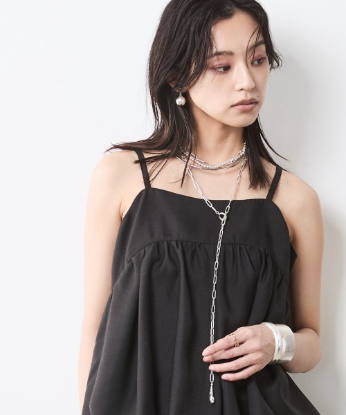 CHIC STYLE（シックスタイル）の「バルーンキャミソール＜大きいサイズ有＞シックスタイル（キャミソール・レディース・ブラック/グレー・M/L/LL/3L/4L/5L）」の2枚目の写真