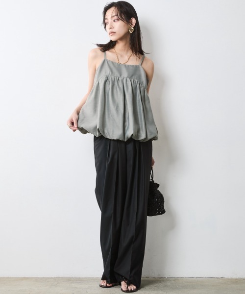 CHIC STYLE（シックスタイル）の「バルーンキャミソール＜大きいサイズ有＞シックスタイル（キャミソール・レディース・ブラック/グレー・M/L/LL/3L/4L/5L）」の4枚目の写真