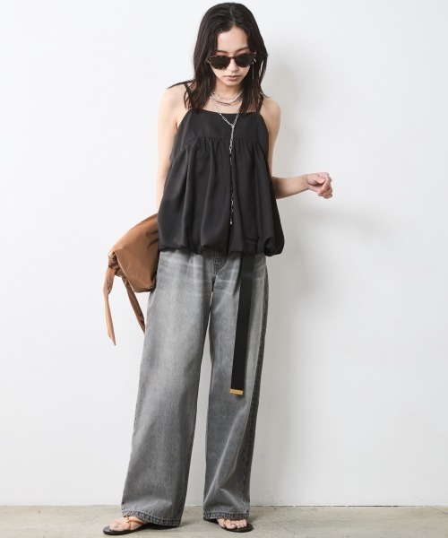 CHIC STYLE（シックスタイル）の「バルーンキャミソール＜大きいサイズ有＞シックスタイル（キャミソール・レディース・ブラック/グレー・M/L/LL/3L/4L/5L）」の8枚目の写真