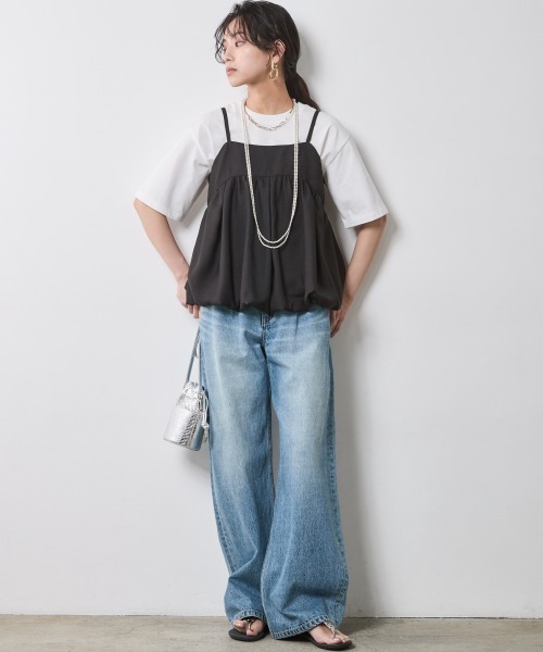 CHIC STYLE（シックスタイル）の「バルーンキャミソール＜大きいサイズ有＞シックスタイル（キャミソール・レディース・ブラック/グレー・M/L/LL/3L/4L/5L）」の10枚目の写真