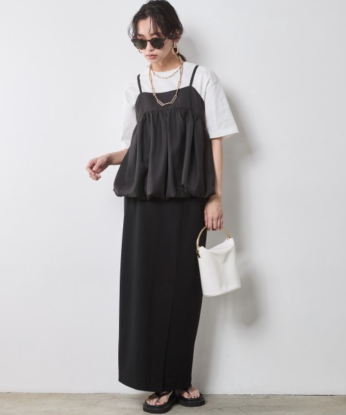 CHIC STYLE（シックスタイル）の「バルーンキャミソール＜大きいサイズ有＞シックスタイル（キャミソール・レディース・ブラック/グレー・M/L/LL/3L/4L/5L）」の11枚目の写真