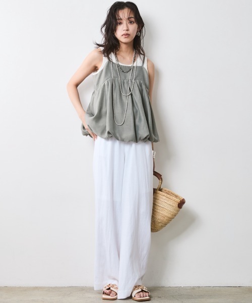 CHIC STYLE（シックスタイル）の「バルーンキャミソール＜大きいサイズ有＞シックスタイル（キャミソール・レディース・ブラック/グレー・M/L/LL/3L/4L/5L）」の12枚目の写真