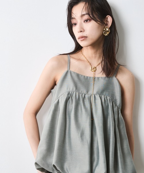 CHIC STYLE（シックスタイル）の「バルーンキャミソール＜大きいサイズ有＞シックスタイル（キャミソール・レディース・ブラック/グレー・M/L/LL/3L/4L/5L）」の20枚目の写真