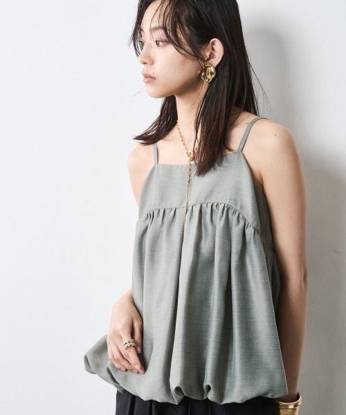 CHIC STYLE（シックスタイル）の「バルーンキャミソール＜大きいサイズ有＞シックスタイル（キャミソール・レディース・ブラック/グレー・M/L/LL/3L/4L/5L）」の22枚目の写真