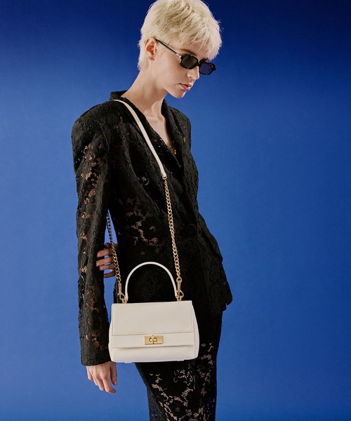 CHARLES&KEITH◆Lennie チェーンストラップトップハンドルバッグ CHARLES & KEITH｜Lennie レニー チェーンストラップトップ