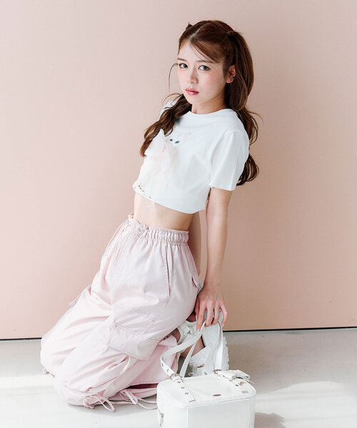 OLIVE des OLIVE（オリーブデオリーブ）の「オル・イヴmeow Tee（Tシャツ/カットソー・レディース・サックスブルー/チャコールグレー/オフホワイト/ピンク・FREE）」の17枚目の写真