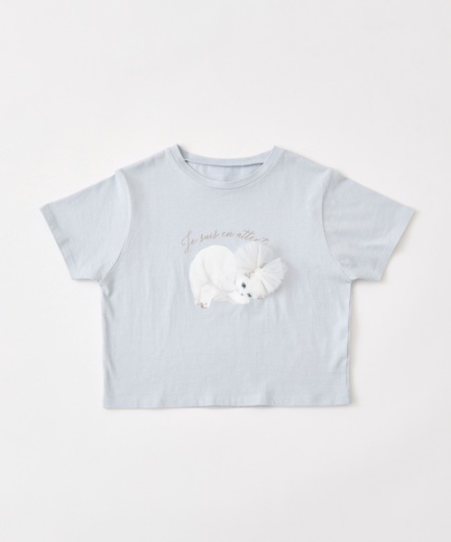 OLIVE des OLIVE（オリーブデオリーブ）の「オル・イヴmeow Tee（Tシャツ/カットソー・レディース・サックスブルー/チャコールグレー/オフホワイト/ピンク・FREE）」の7枚目の写真