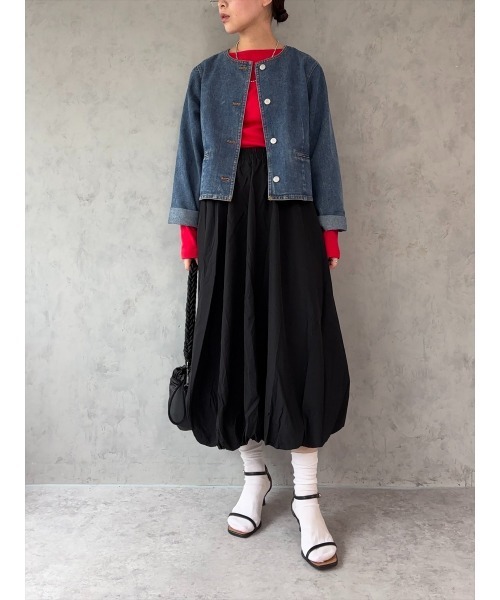 Day and Grade(デイアンドグレイド)の「【ベーシック】ボートネック ロングスリーブ カットソー | ベーシック長袖Tシャツ(Tシャツ/カットソー・レディース・レッド・FREE)」の15枚目の写真