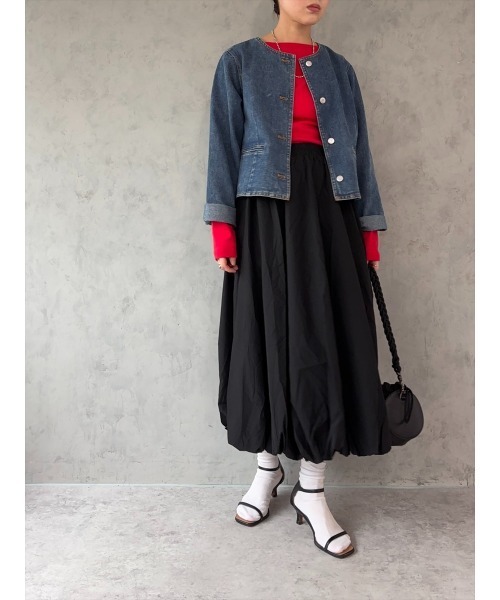 Day and Grade(デイアンドグレイド)の「【ベーシック】ボートネック ロングスリーブ カットソー | ベーシック長袖Tシャツ(Tシャツ/カットソー・レディース・レッド・FREE)」の16枚目の写真