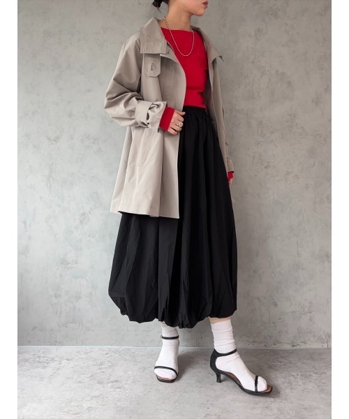 Day and Grade(デイアンドグレイド)の「【ベーシック】ボートネック ロングスリーブ カットソー | ベーシック長袖Tシャツ(Tシャツ/カットソー・レディース・レッド・FREE)」の17枚目の写真