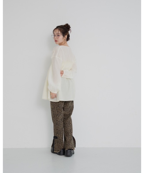 jumelle（ジュメロ）の「leopard ribbon pants（デニムパンツ・レディース・ベージュ・MEDIUM/SMALL）」の5枚目の写真