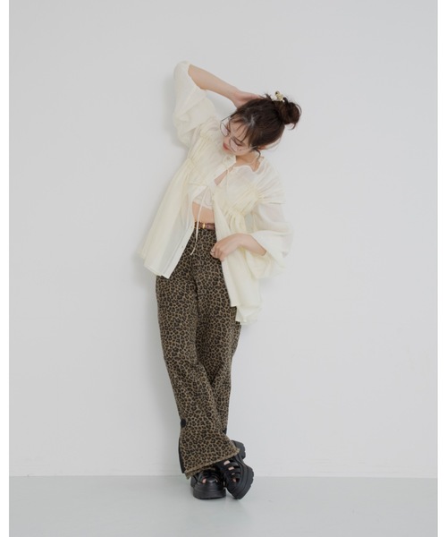jumelle ジュメロ　leopard ribbon pants leopard ribbon pants（デニムパンツ）｜jumelle（ジュメロ）の