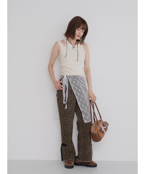 jumelle ジュメロ　leopard ribbon pants leopard ribbon pants（デニムパンツ）｜jumelle（ジュメロ）の