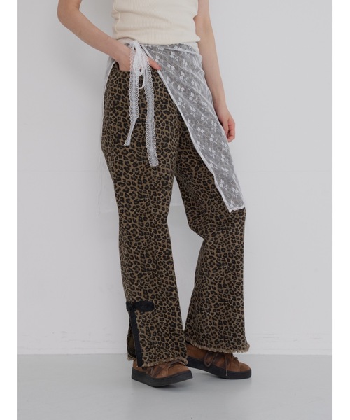 jumelle（ジュメロ）の「leopard ribbon pants（デニムパンツ・レディース・ベージュ・MEDIUM/SMALL）」の9枚目の写真