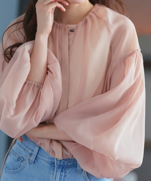 セール】洗える ｜ シアー ボリューム ブルゾン ｜ レディース 長袖