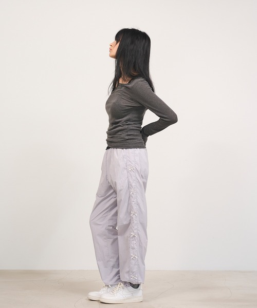 Nora Lily elle(ノラリリーエル)の「【Nora Lily】「elle」Design Cut L/S Pull Top Set(Tシャツ/カットソー・レディース・ブラック/チャコールグレー/サックスブルー・FREE)」の10枚目の写真